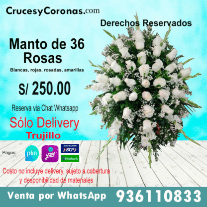 Manto de 36 rosas